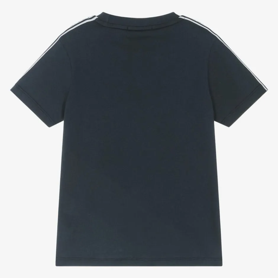 AIGNER Boys Navy Blue Cotton T-Shirt Outlet