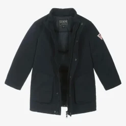 Guess Boys Navy Blue Down-Filled Parka Coat Sale