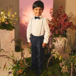 Romano Boys Navy Blue Faux Leather Loafers Outlet