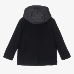 Il Gufo Boys Navy Blue Felted 2-in-1 Coat