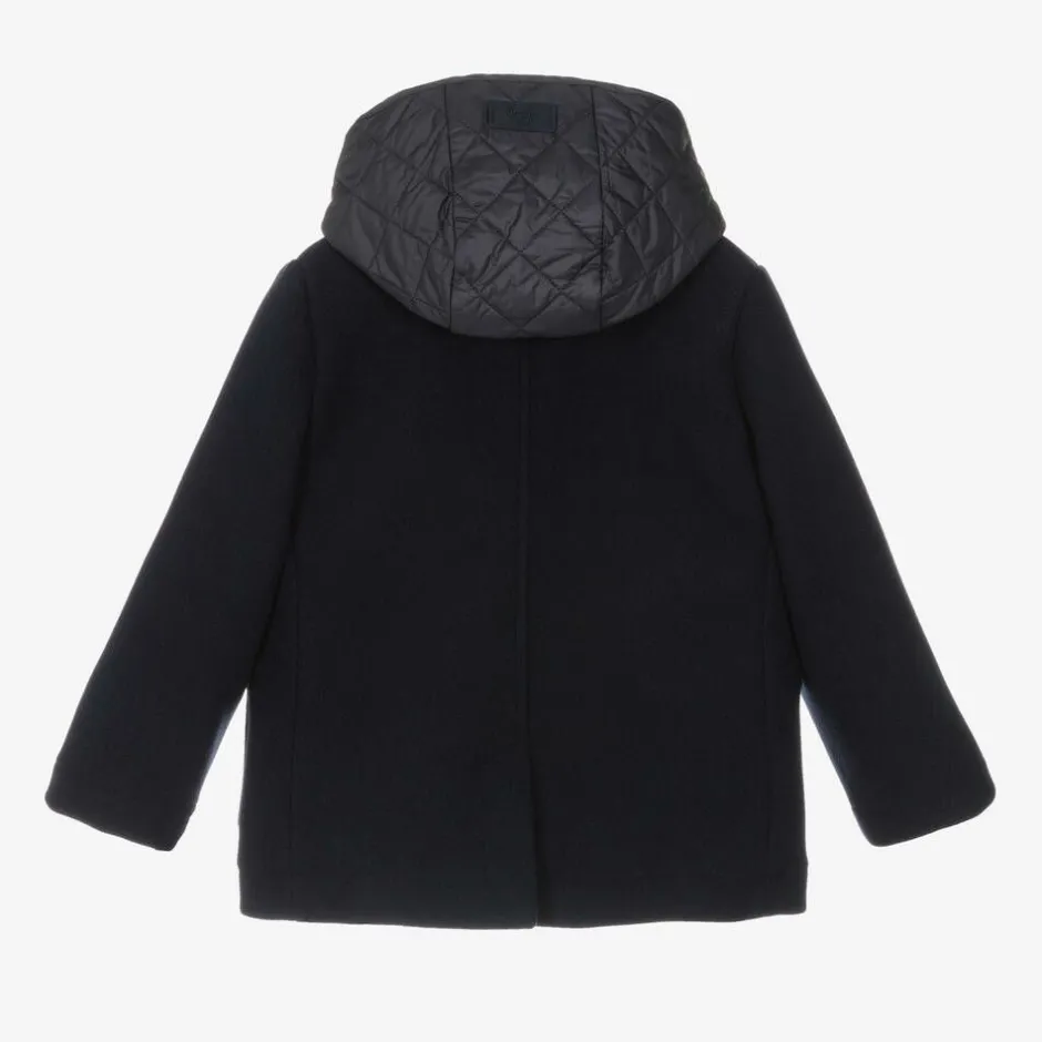 Il Gufo Boys Navy Blue Felted 2-in-1 Coat