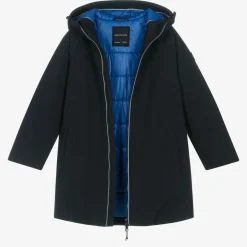 Mayoral Nukutavake Boys Navy Blue Hooded Parka Coat Discount