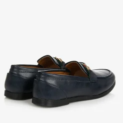 Romano Boys Navy Blue Horsebit Loafers Best