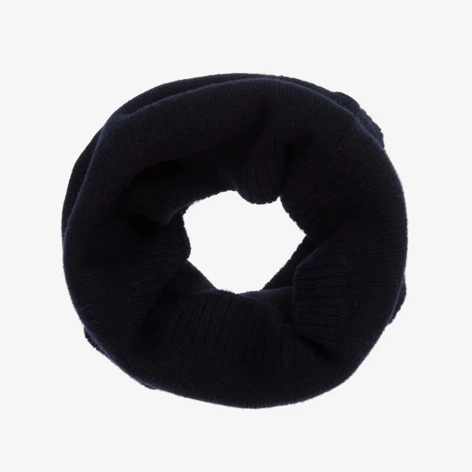 BOSS Boys Navy Blue Knitted Snood Discount