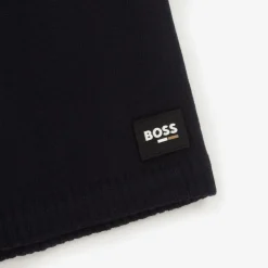 BOSS Boys Navy Blue Knitted Snood New