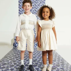 Childrens Classics Boys Navy Blue Leather Brogues New