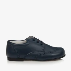 Childrens Classics Boys Navy Blue Leather Brogues New