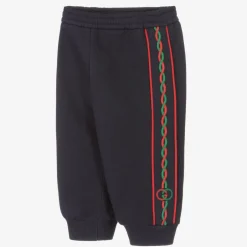 Gucci Boys Navy Blue Logo Joggers Clearance