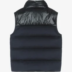 Moncler Enfant Boys Navy Blue Peter Down Padded Gilet Clearance