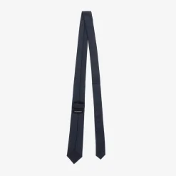 Emporio Armani Boys Navy Blue Silk Jacquard Tie Hot