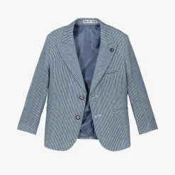 Beau KiD Boys Navy Blue Stripe Cotton Shorts Suit Online