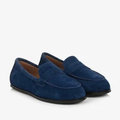 Age of Innocence Boys Navy Blue Suede Leather Loafers Online