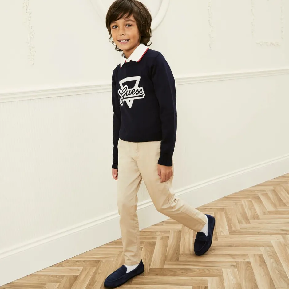 Age of Innocence Boys Navy Blue Suede Leather Loafers Online