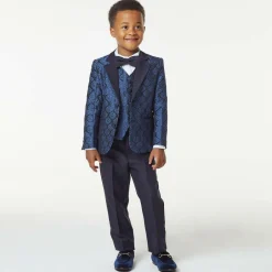 Romano Boys Navy Blue Velvet Loafers