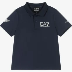 EA7 Emporio Armani Boys Navy Blue Ventus7 Sports Polo Shirt