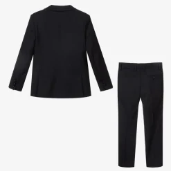 Emporio Armani Boys Navy Blue Wool Single-Breasted Suit Best