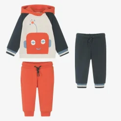 Mayoral Boys Orange & Blue Cotton Robot Tracksuit Set Sale