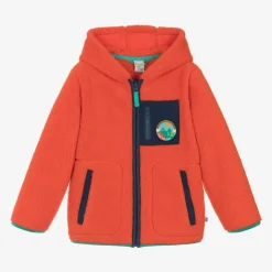Frugi Boys Orange Fleece Zip-Up Top Discount