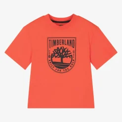 Timberland Boys Orange Organic Cotton T-Shirt Sale