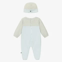 AIGNER Boys Pale Blue Cotton Babysuit Set Hot