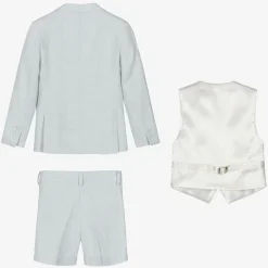 Caramelo Kids Boys Pale Blue Cotton Shorts Suit Discount