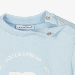 Dolce amp; Gabbana Boys Pale Blue Cotton Sweatshirt Clearance