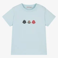Moncler Enfant Boys Pale Blue Cotton T-Shirt Clearance