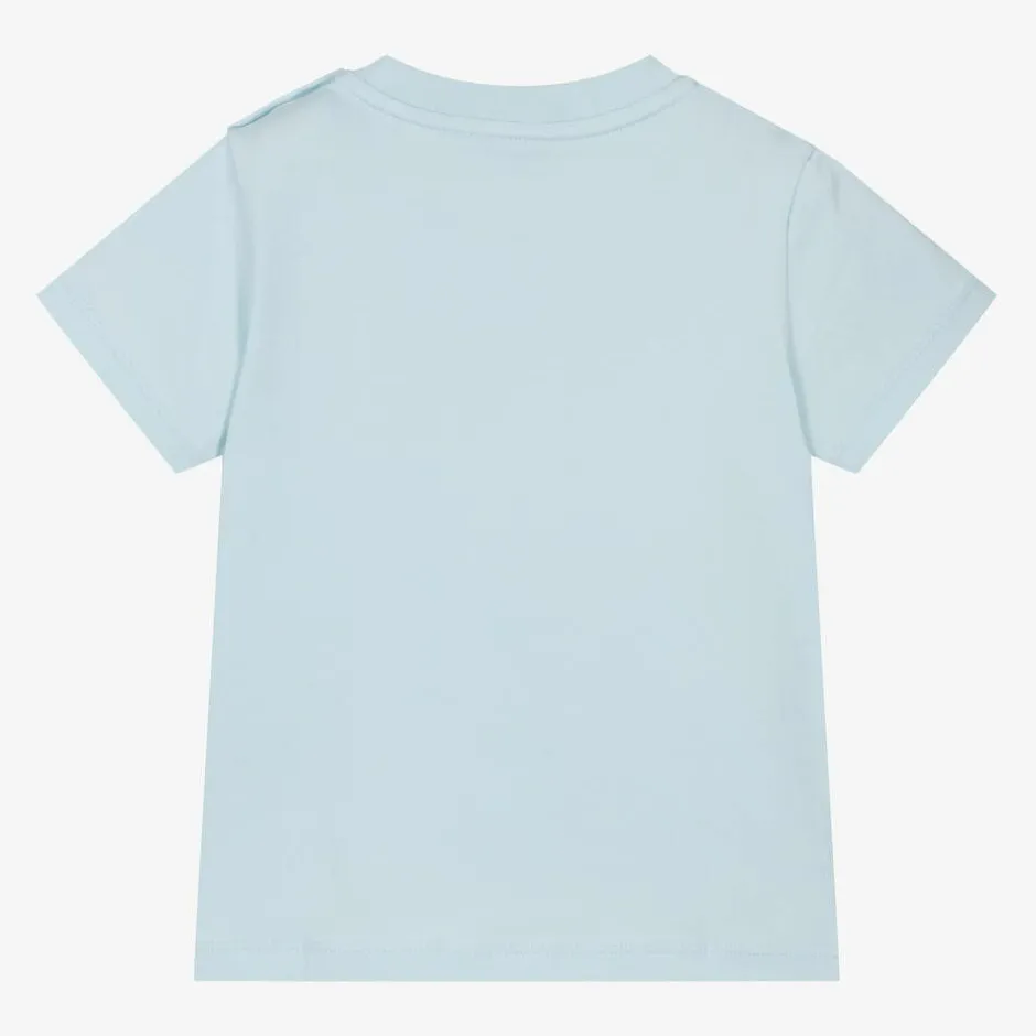 Moncler Enfant Boys Pale Blue Cotton T-Shirt Clearance