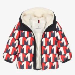 Moncler Enfant Boys Red & Blue Down Padded Eddie Coat