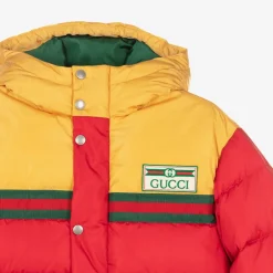 Gucci Boys Red & Yellow Hooded Puffer Coat Best