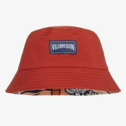 Vilebrequin Boys Red & Orange Turtle Bucket Hat Hot