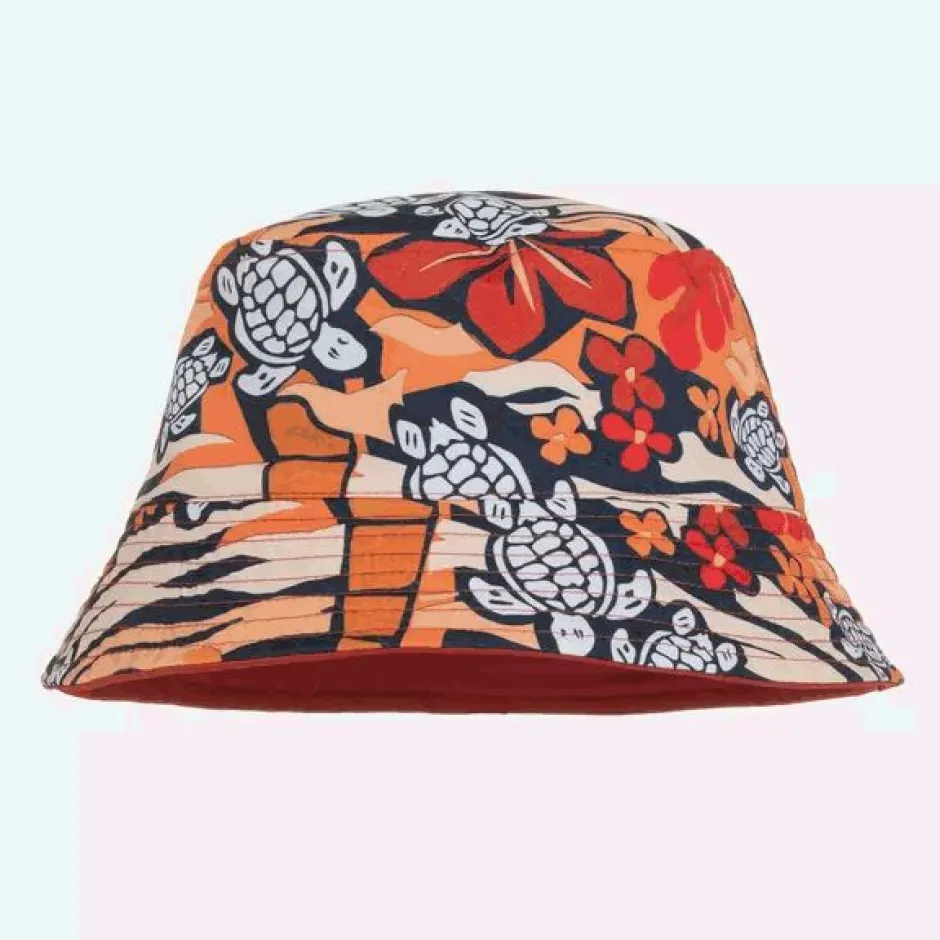 Vilebrequin Boys Red & Orange Turtle Bucket Hat Hot