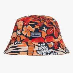 Vilebrequin Boys Red & Orange Turtle Bucket Hat Hot