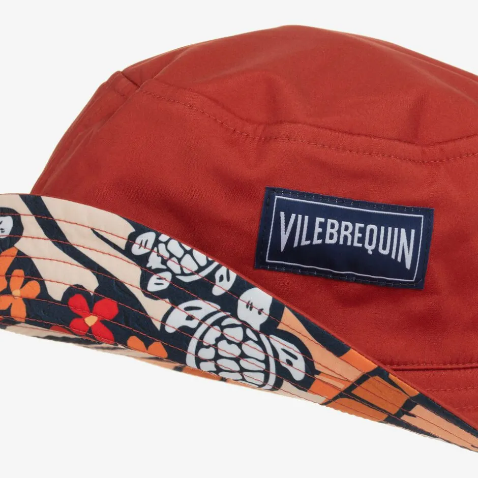 Vilebrequin Boys Red & Orange Turtle Bucket Hat Hot