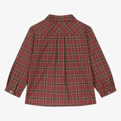 Bonpoint Boys Red Checked Cotton Shirt Hot