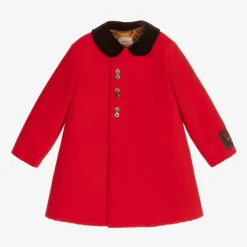 Gucci Boys Red Corduroy Coat Hot