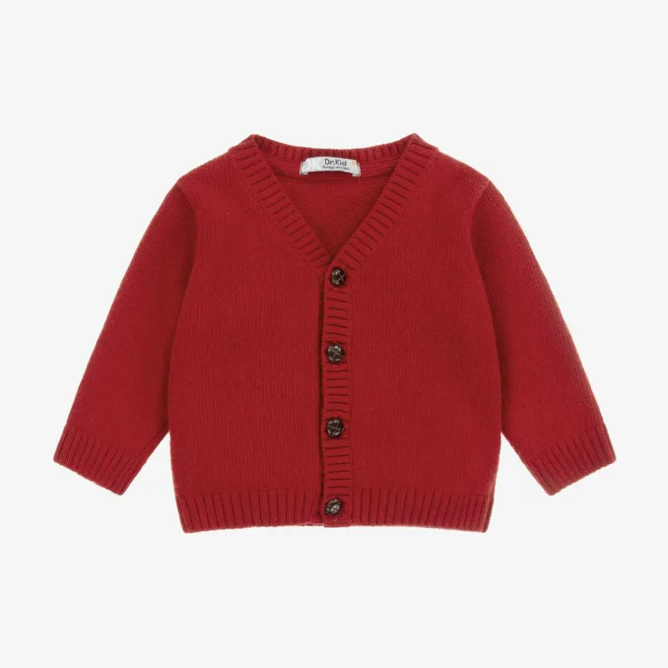 Dr. Kid Boys Red Cotton & Wool Cardigan Clearance