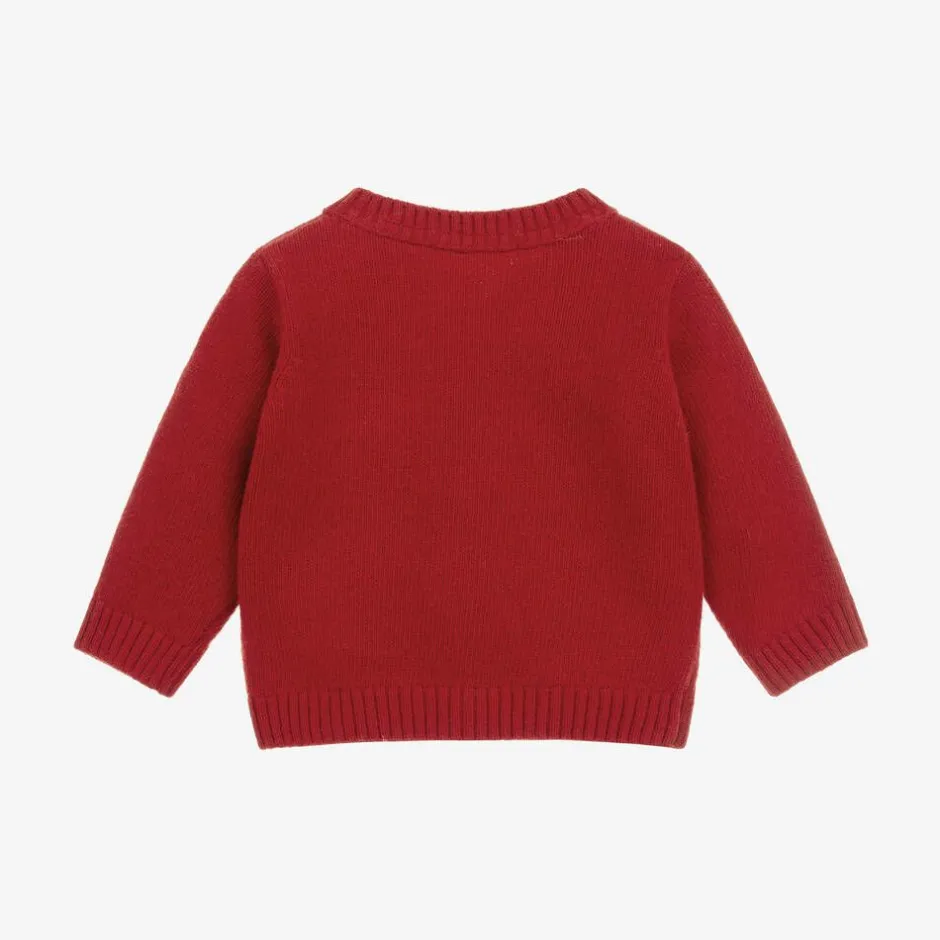 Dr. Kid Boys Red Cotton & Wool Cardigan Clearance