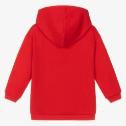 Gucci Boys Red Cotton Logo Hoodie