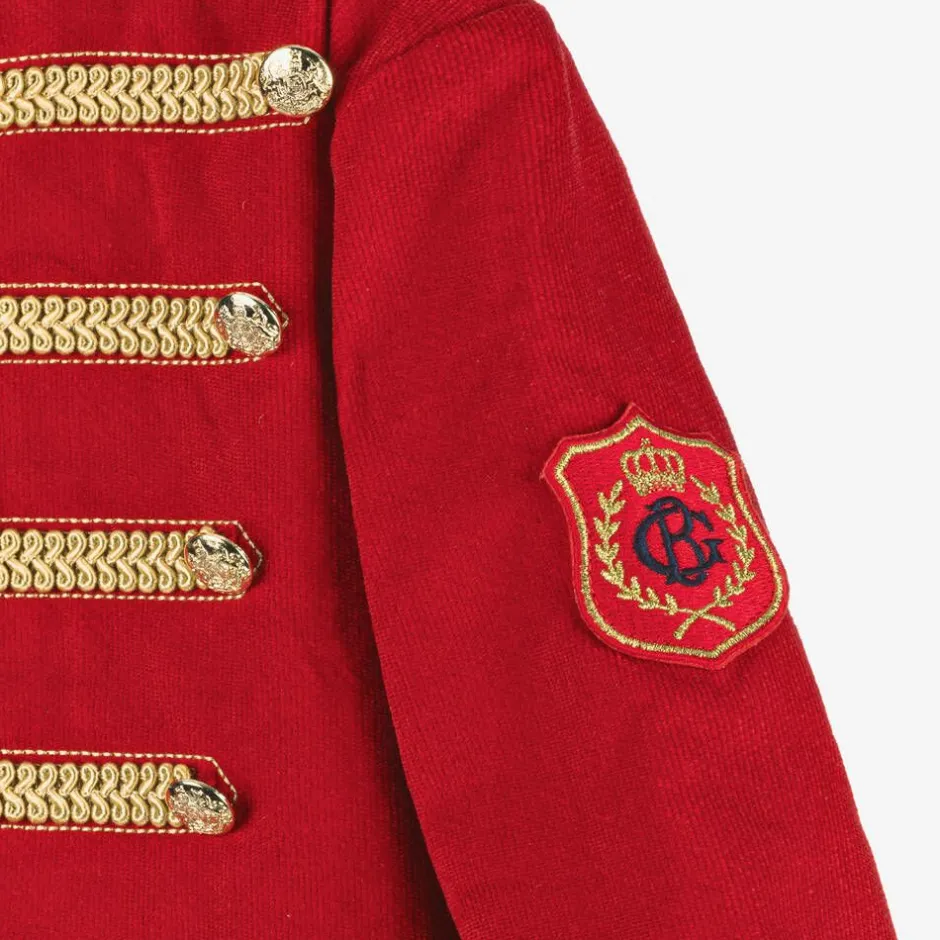 Beatrice amp; George Boys Red Cotton Military 3 Piece Suit New