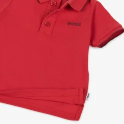 BOSS Boys Red Cotton Polo Shirt Online