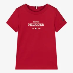Tommy Hilfiger Boys Red Cotton T-Shirt