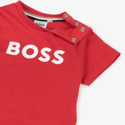 BOSS Boys Red Cotton T-Shirt Hot