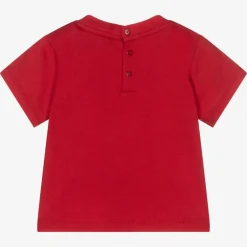 Emporio Armani Boys Red Cotton T-Shirt Sale