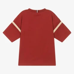 Tommy Hilfiger Boys Red Cotton Varsity Logo T-Shirt Sale