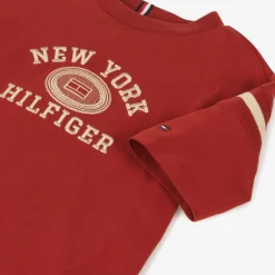 Tommy Hilfiger Boys Red Cotton Varsity Logo T-Shirt Sale