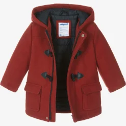 Mayoral Boys Red Hooded Duffle Coat Discount