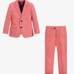 Romano Boys Red Linen Suit Online