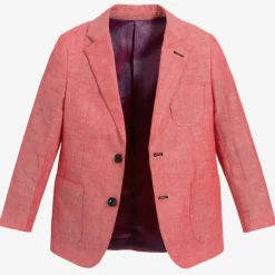 Romano Boys Red Linen Suit Online