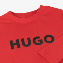 HUGO Boys Red Organic Cotton Top Online